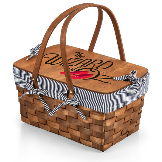 The Wizard of Oz Kansas Handwoven Wood Picnic Basket