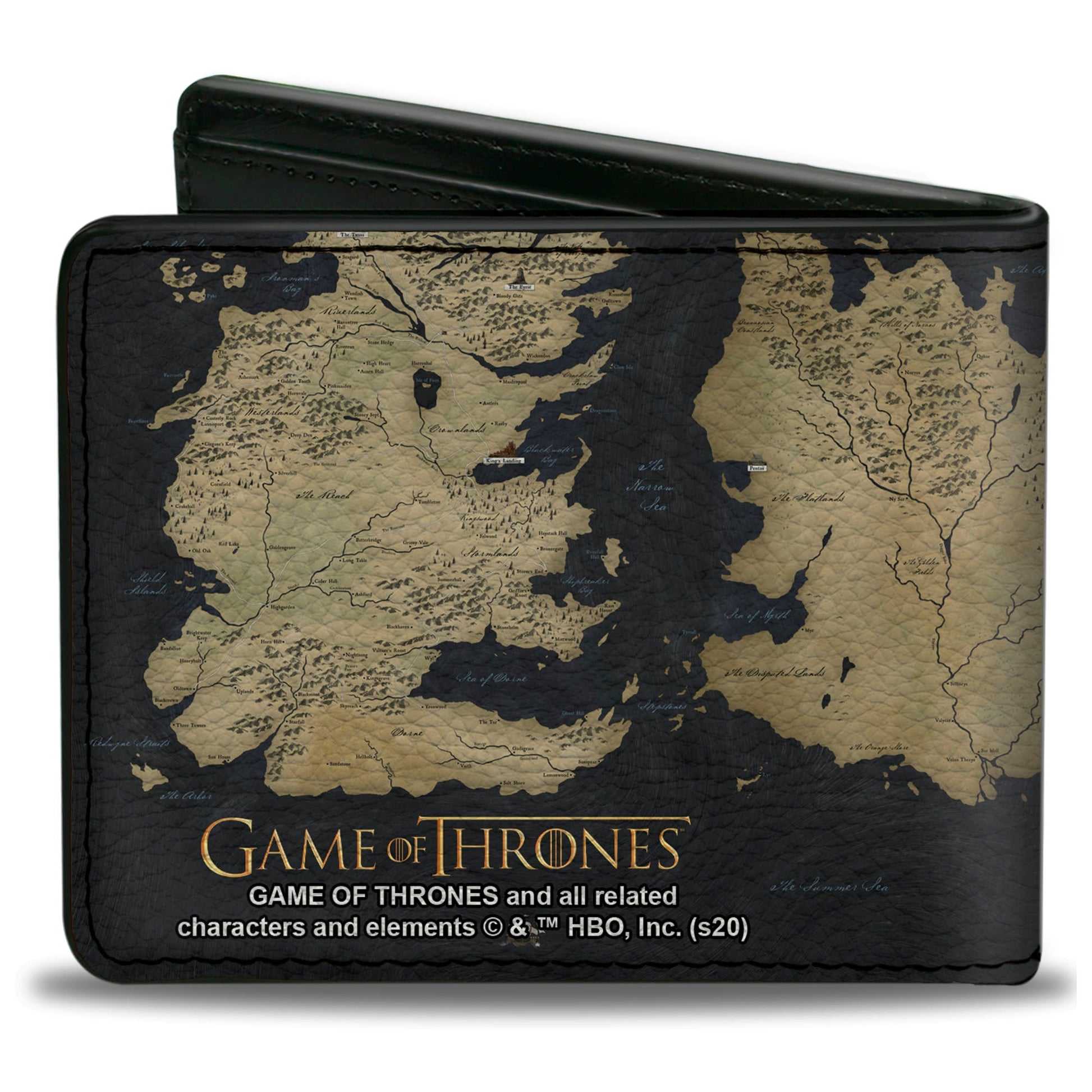 Open Game of Thrones wallet showing interior card slots and ID window