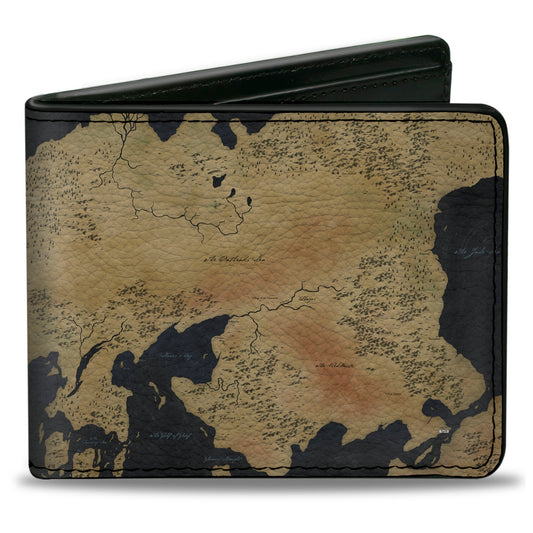 Game of Thrones bi-fold wallet featuring vintage Westeros and Essos map