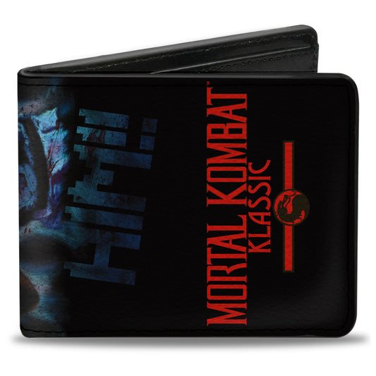 Mortal Kombat Sub-Zero Finish Him Pose Bi-Fold Wallet front view showing character artwork