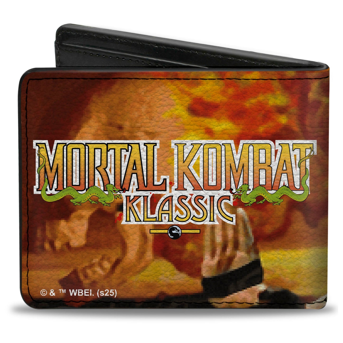 Back view of Mortal Kombat Scorpion Flame Pose Bi-Fold Wallet
