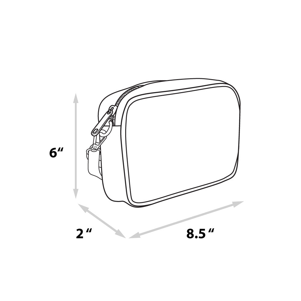 Interior view of the crossbody bag showing the storage space