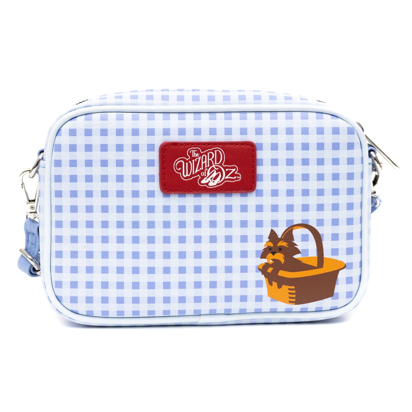 Back view of the blue vegan leather Wizard of Oz crossbody bag