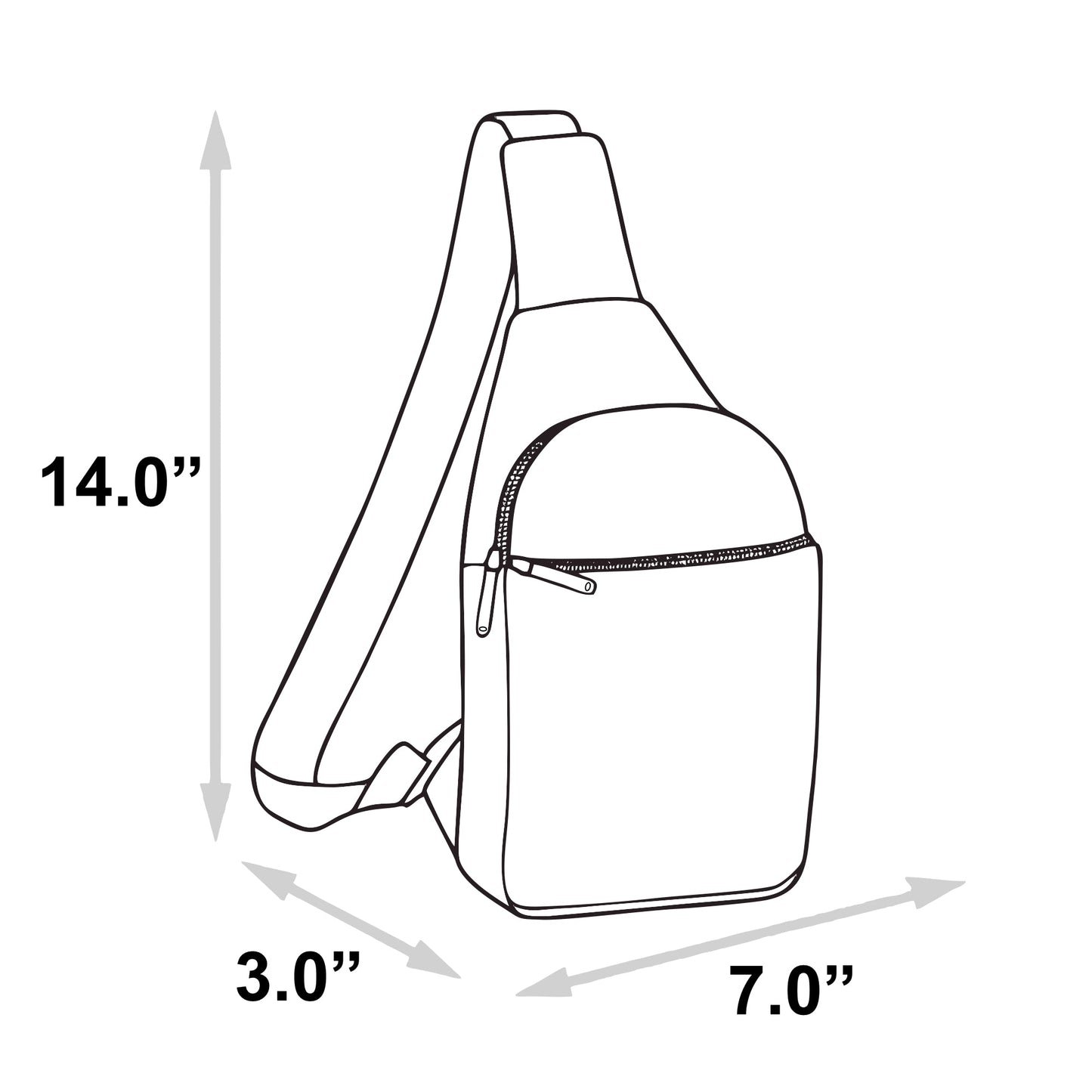 Side profile view showing the depth and zippered compartments of the bag.