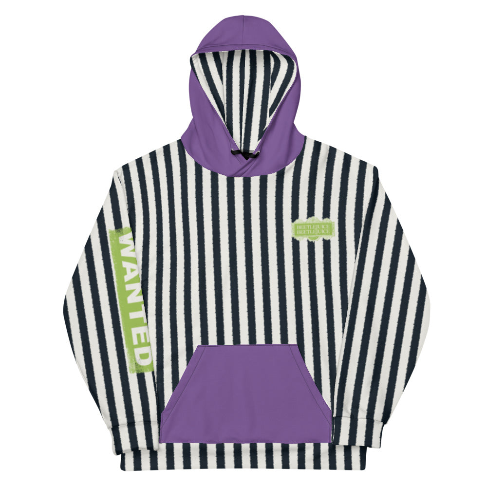 Beetlejuice Beetlejuice Wanted by Afterlife Police Striped Hoodie