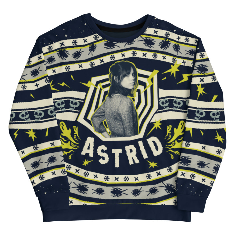 Beetlejuice Beetlejuice Astrid Holiday Crewneck Sweatshirt