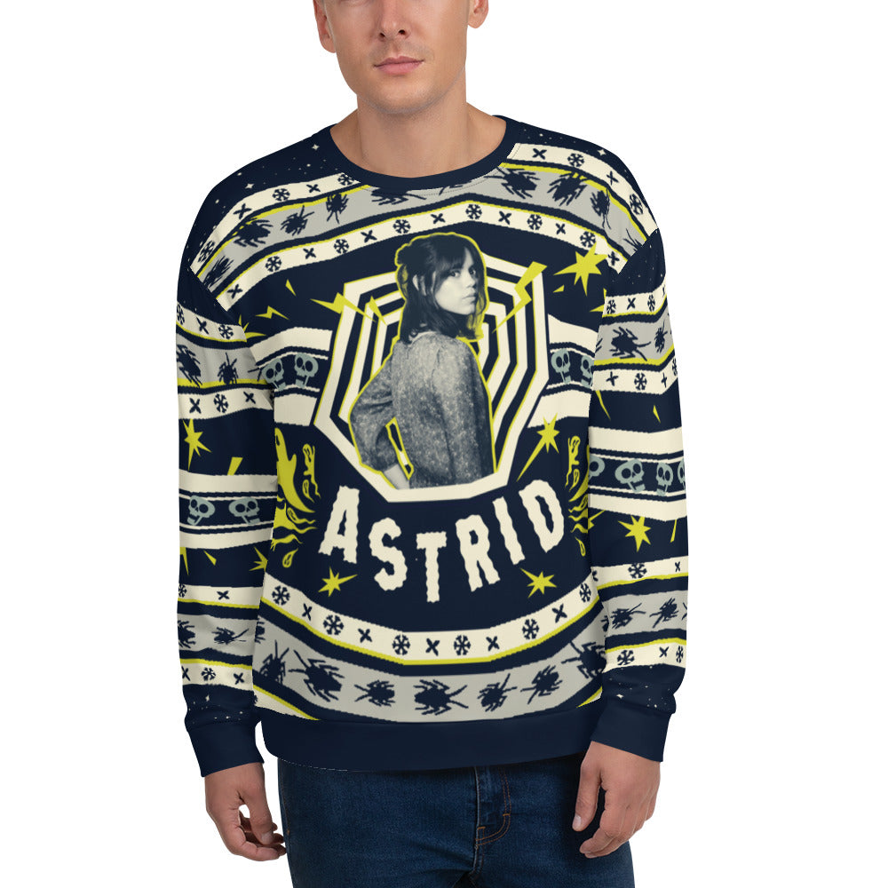 Beetlejuice Beetlejuice Astrid Holiday Crewneck Sweatshirt