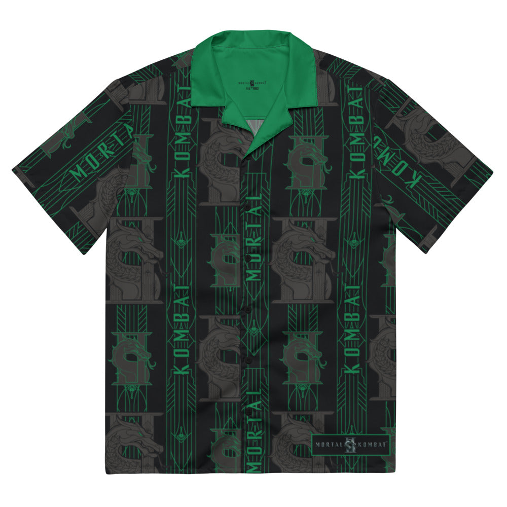 Mortal Kombat 2 Logo Button Shirt