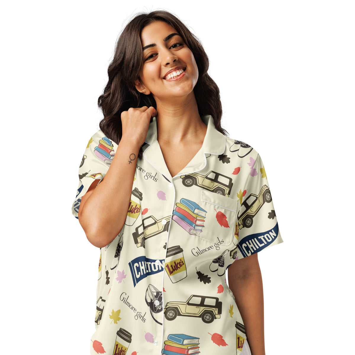 Gilmore Girls Women’s Co-ord Short Sleeve Pajama Top Icons