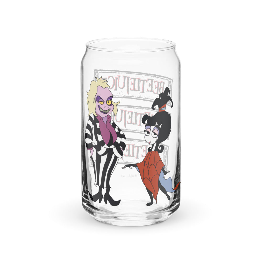 Beetlejuice Lydia & Beetlejuice 16 oz. Can Shaped Glass