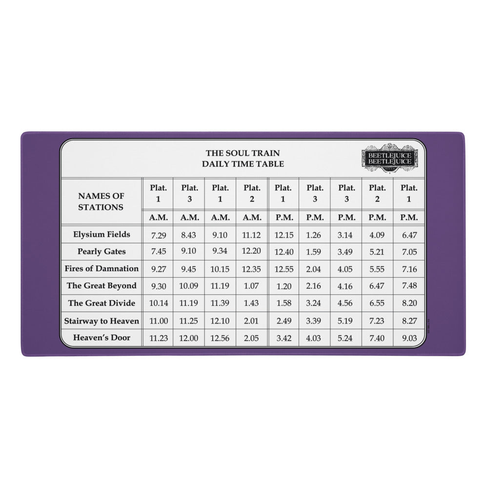 Beetlejuice Beetlejuice The Soul Train Daily Time Table Gaming Mat