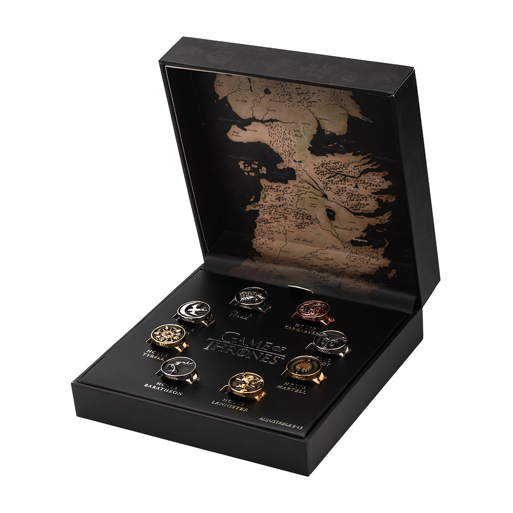 Game of Thrones House Sigil Adjustable 8-Ring Set