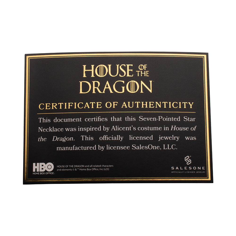 House of the Dragon 7-Pointed Star Necklace Alicent Hightower
