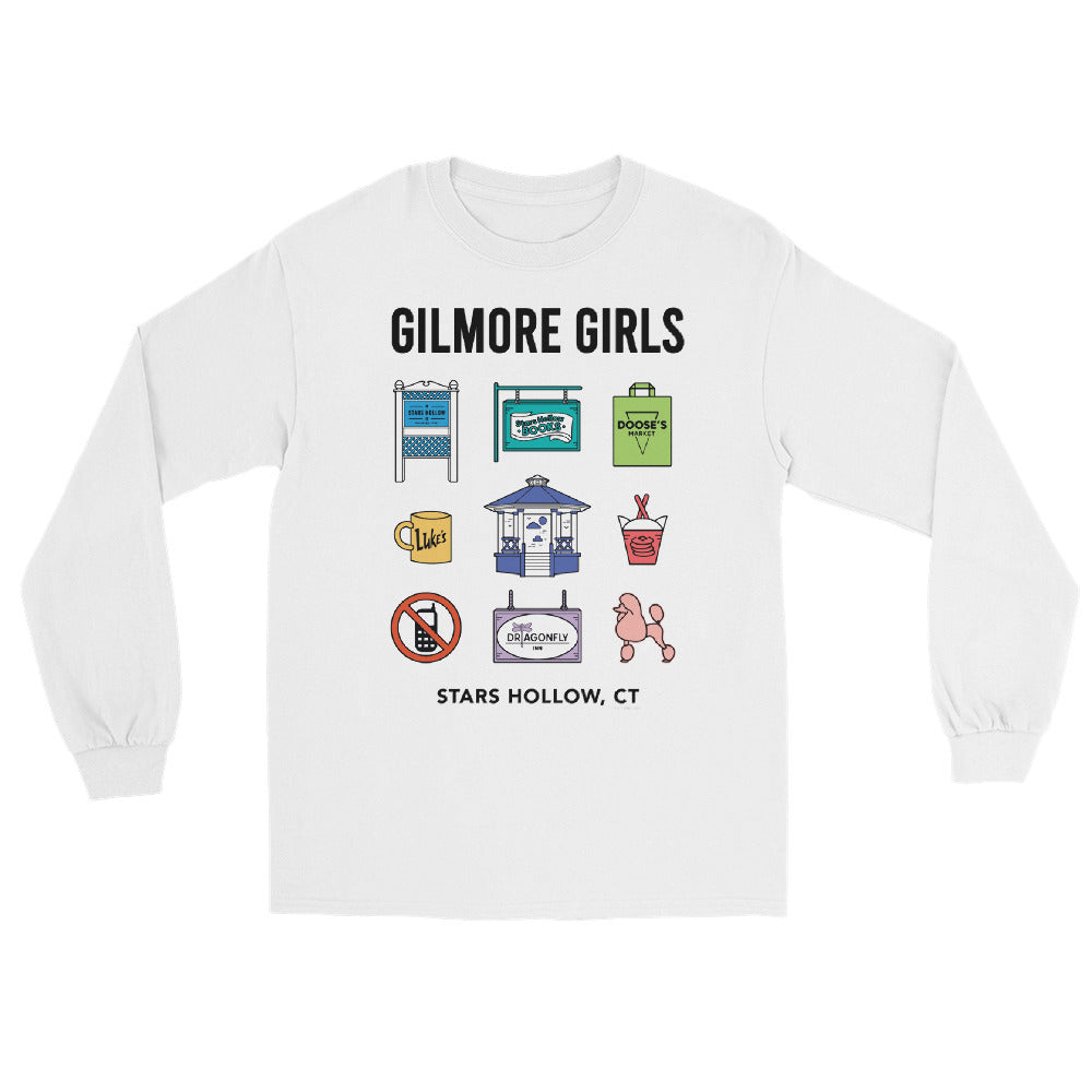 Gilmore Girls Stars Hollow Icons Long Sleeve Shirt