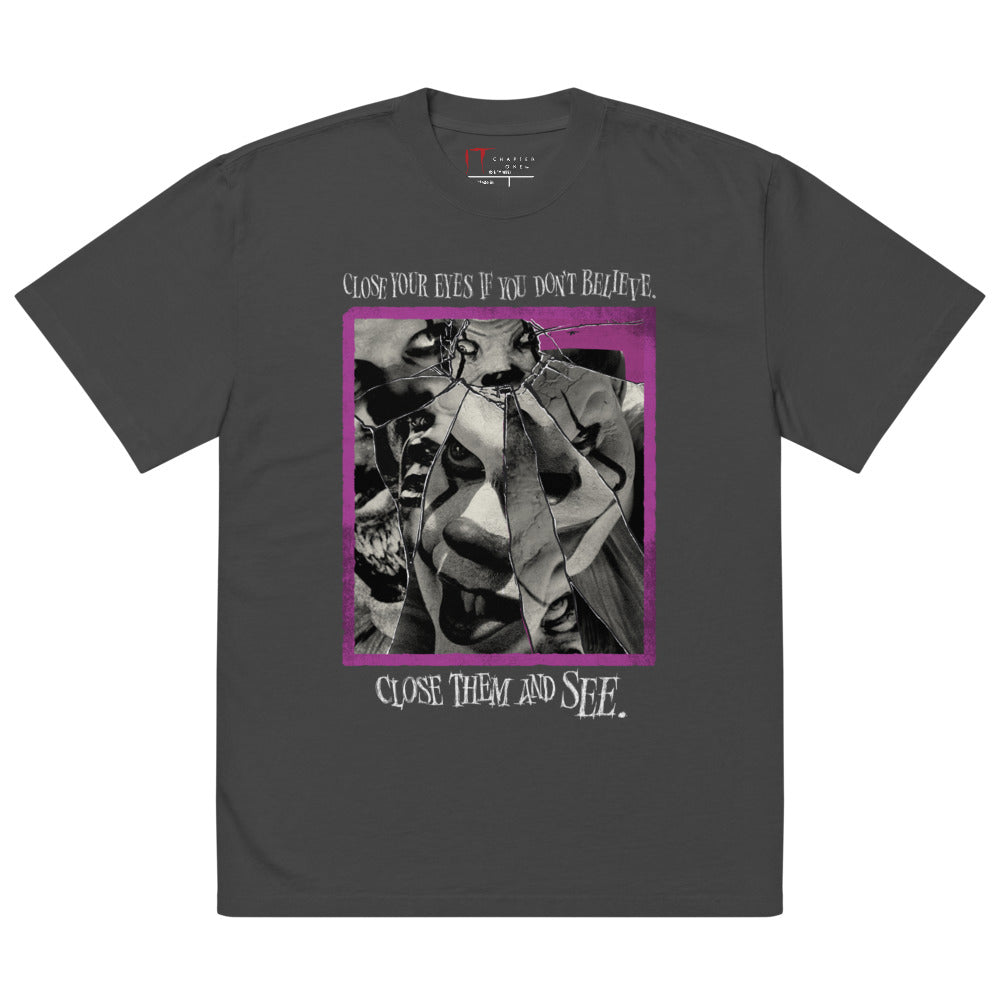 IT: Chapter One Close Your Eyes and See Oversized Faded T-Shirt Faded Black