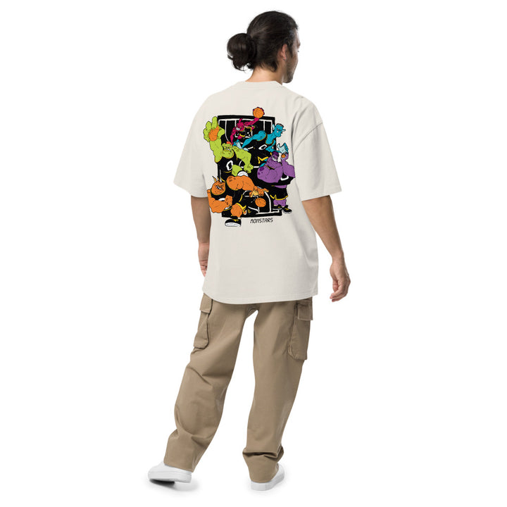 【U LAN】West Street Oversized Short sleeves Space Jam Monstars Oversized Faded T-Shirt