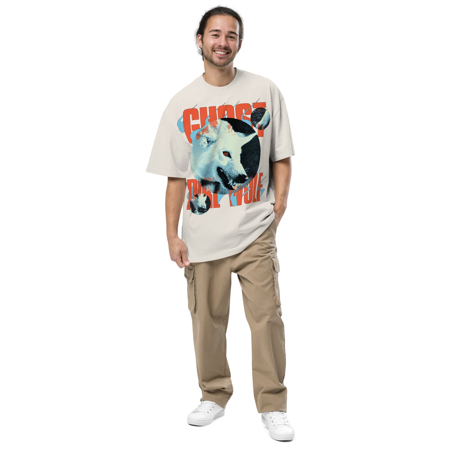 Game of Thrones Ghost Dire Wolf Oversized Faded T-shirt