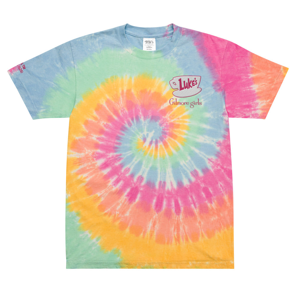 Gilmore Girls Luke's Diner Embroidered Oversized Tie-dye T-shirt