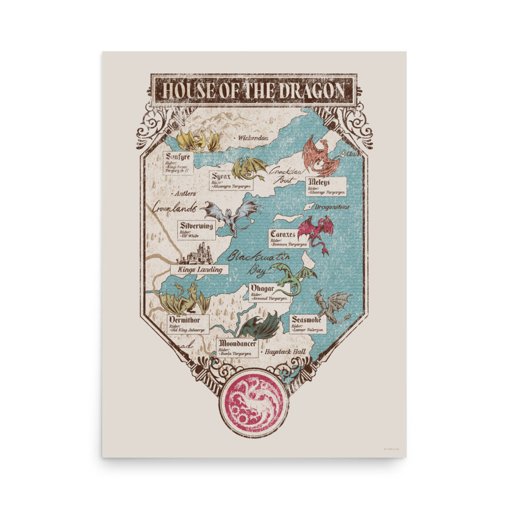 Exclusive House of the Dragon Map Premium Poster