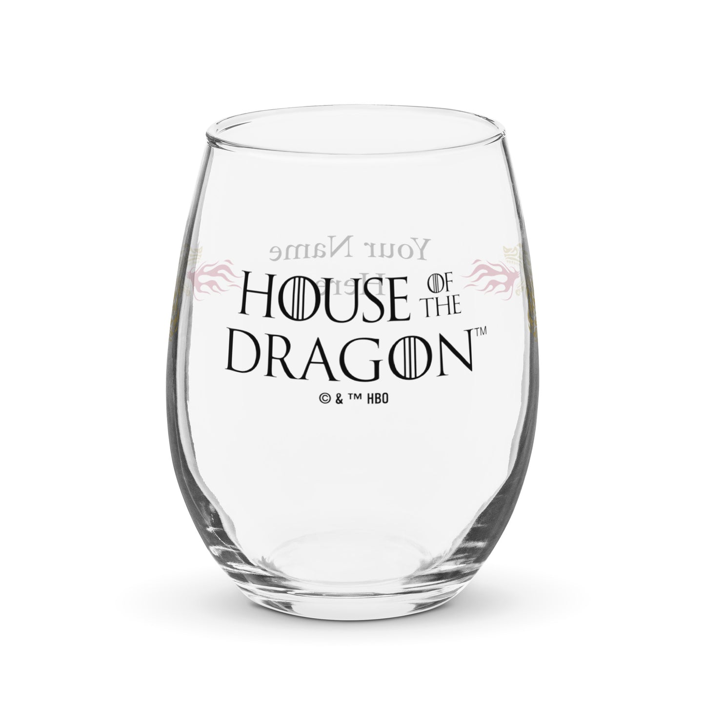 House of the Dragon Personalized Stemless Wine Glass