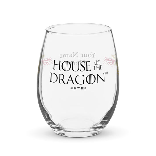 House of the Dragon Personalized Stemless Wine Glass