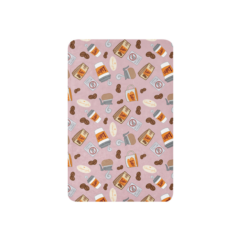 Gilmore Girls Luke’s Diner Pattern Sherpa Blanket