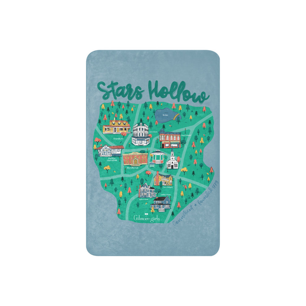 Gilmore Girls Stars Hollow, CT Map Sherpa Blanket 37 in x 57 in