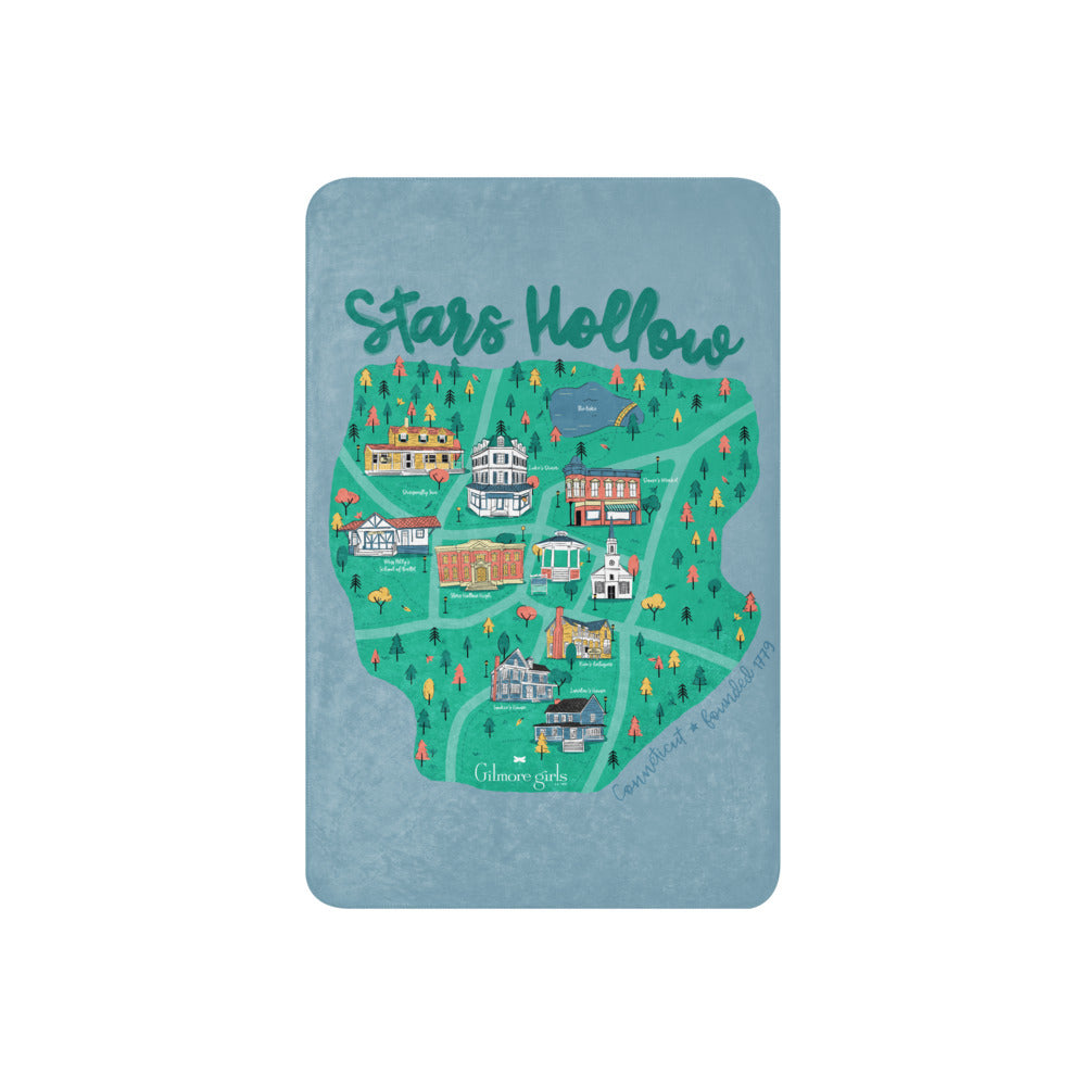 Gilmore Girls Stars Hollow, CT Map Sherpa Blanket 37 in x 57 in
