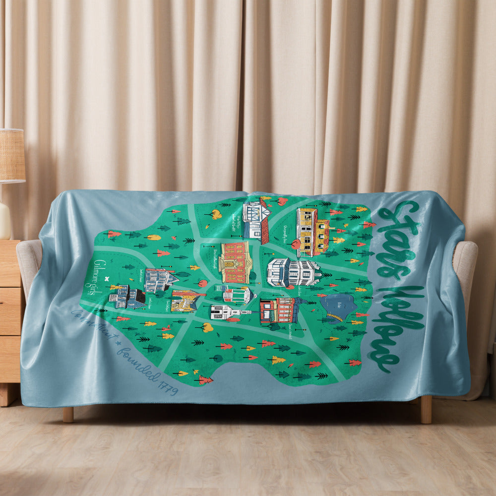 Gilmore Girls Stars Hollow, CT Map Sherpa Blanket