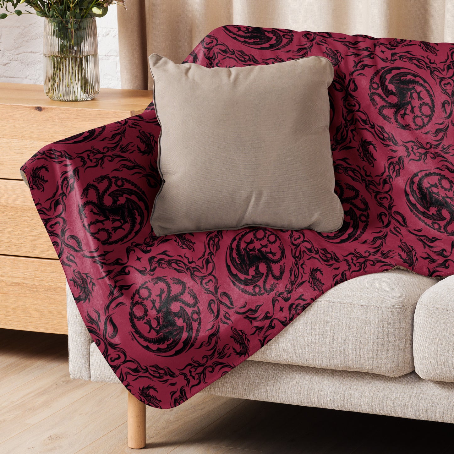 House of the Dragon Sherpa Blanket Sigil of House Targaryen