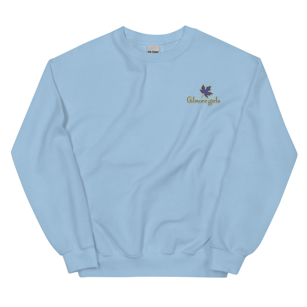 Gilmore Girls Leaf Logo Crewneck Sweatshirt Light Blue