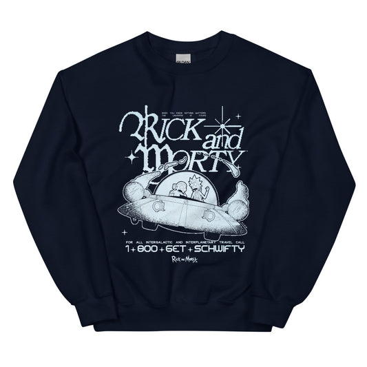 Rick and Morty 1-800 Get Schwifty Crewneck Sweatshirt Navy