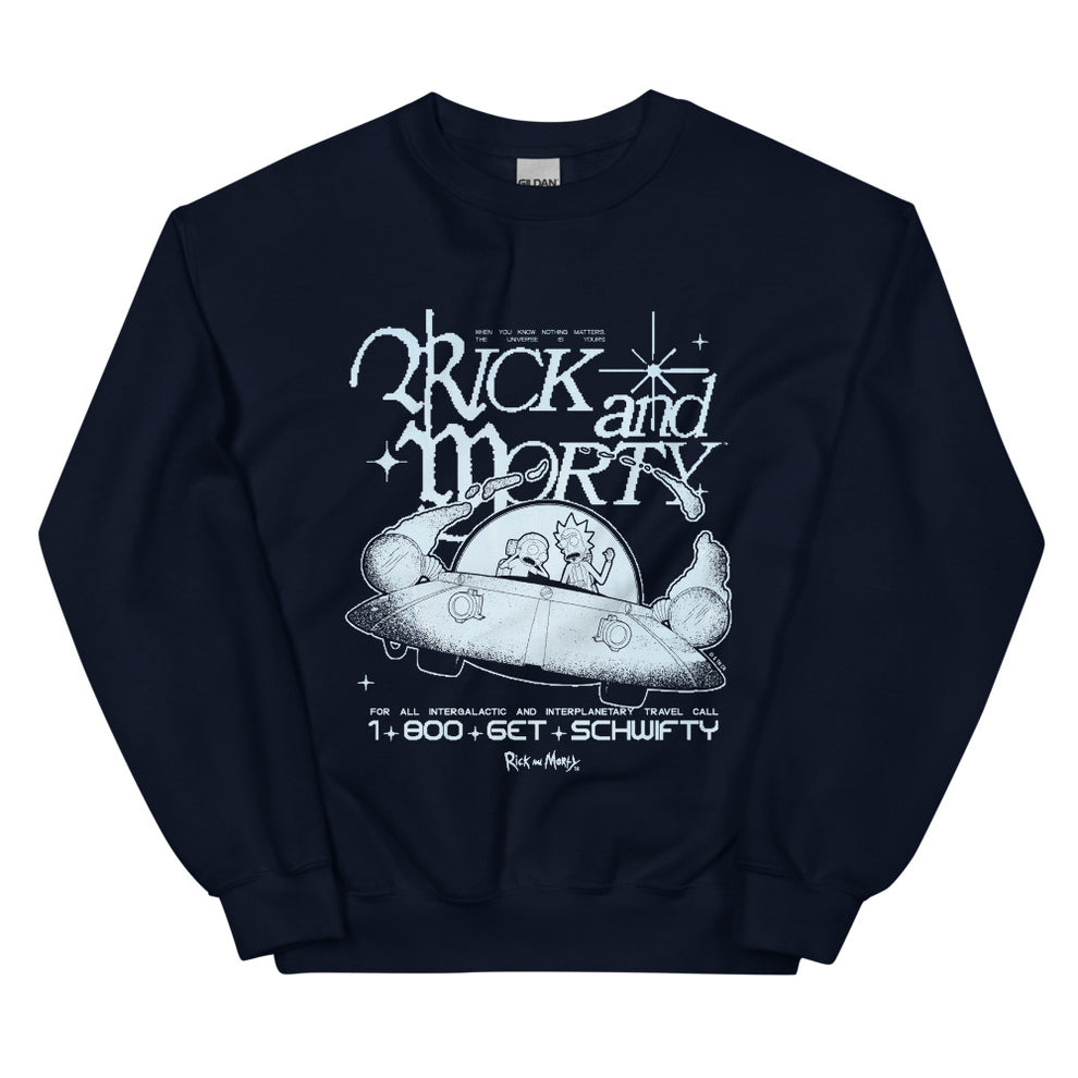 Rick and Morty 1-800 Get Schwifty Crewneck Sweatshirt Navy