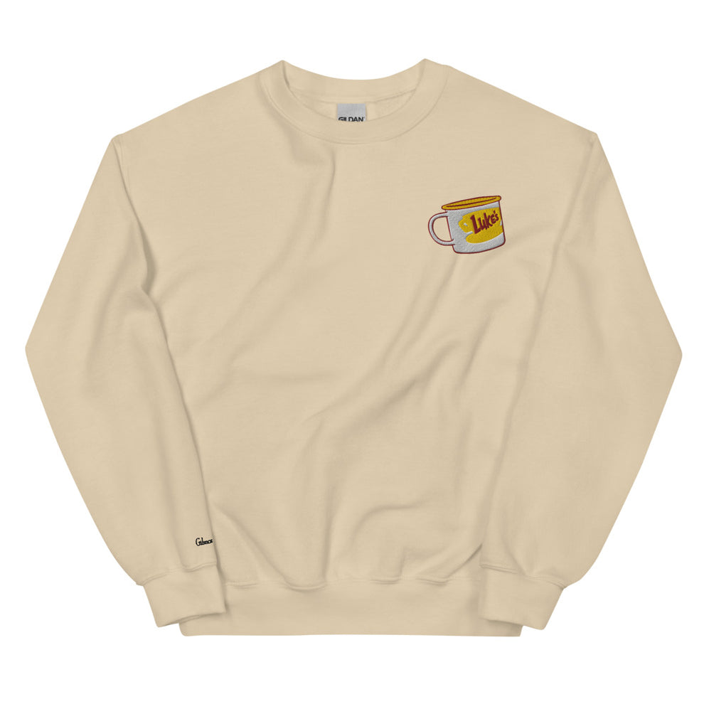 Gilmore Girls Luke's Diner Embroidered Crewneck Sweatshirt Sand