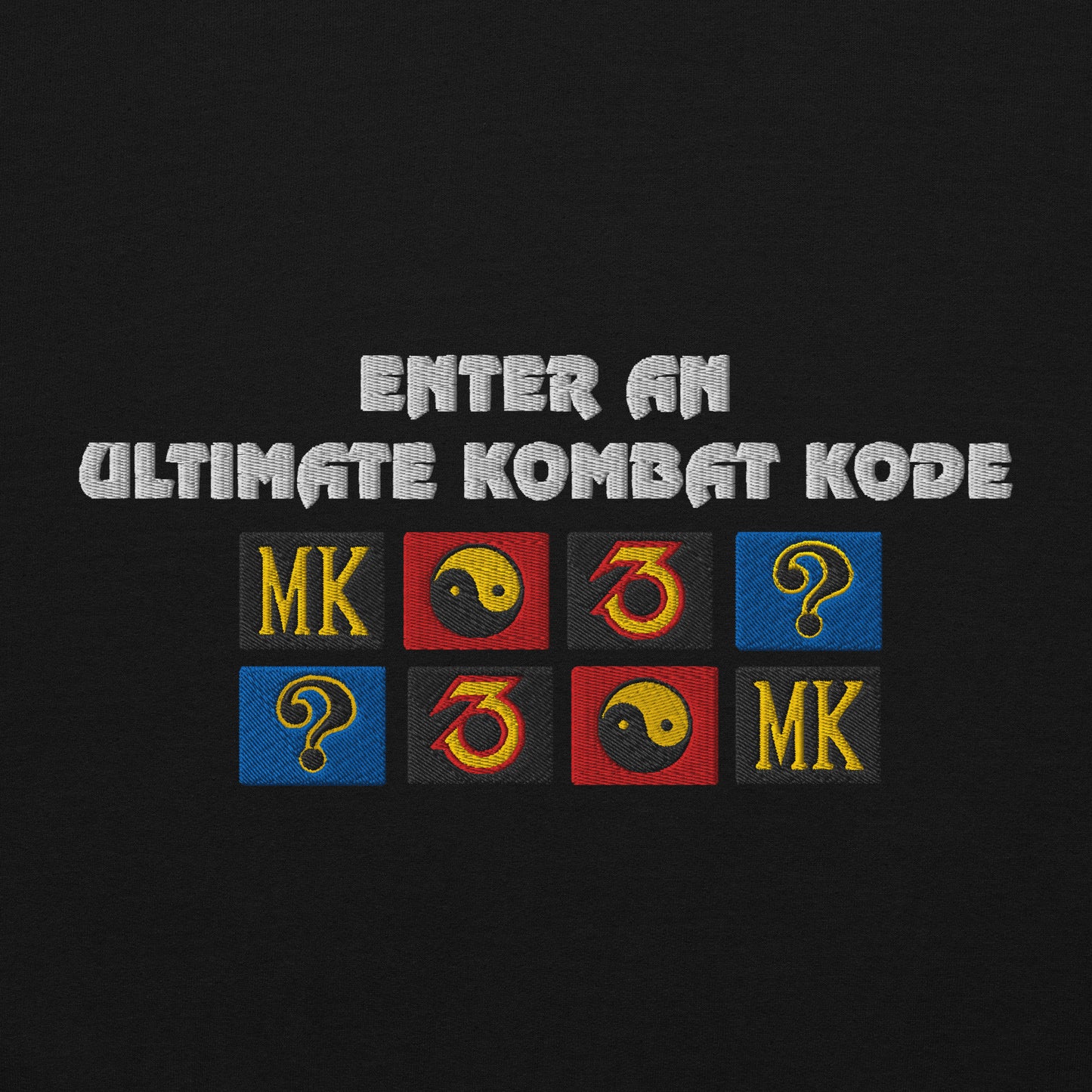 Mortal Kombat Klassic Ultimate MK3 Kombat Kode Embroidered Hoodie