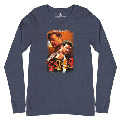 Mortal Kombat 2 Caged Vengeance Long Sleeve T-Shirt Heather Navy
