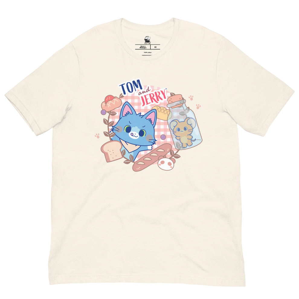 Tom and Jerry Gokko Picnic T-Shirt Vintage White