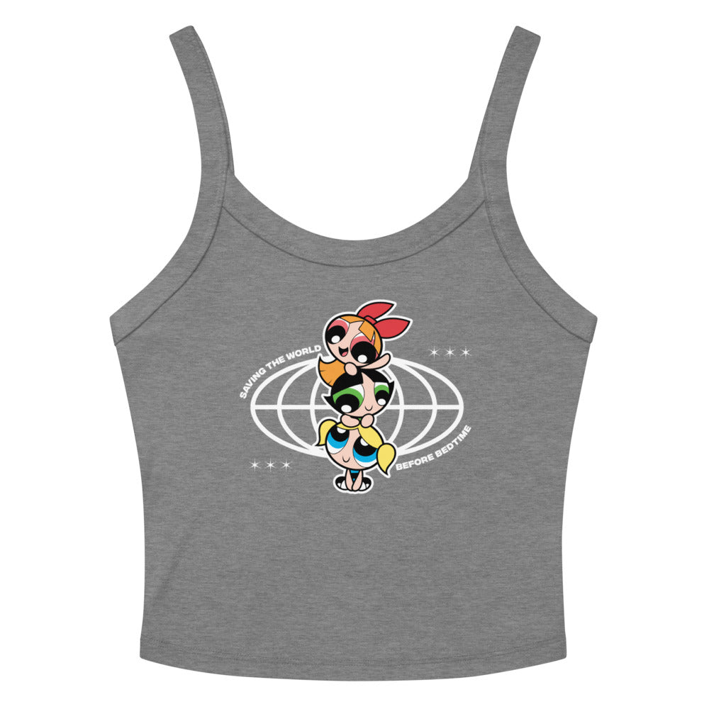 The Powerpuff Girls Saving The World Women's Micro Rib Tank Top