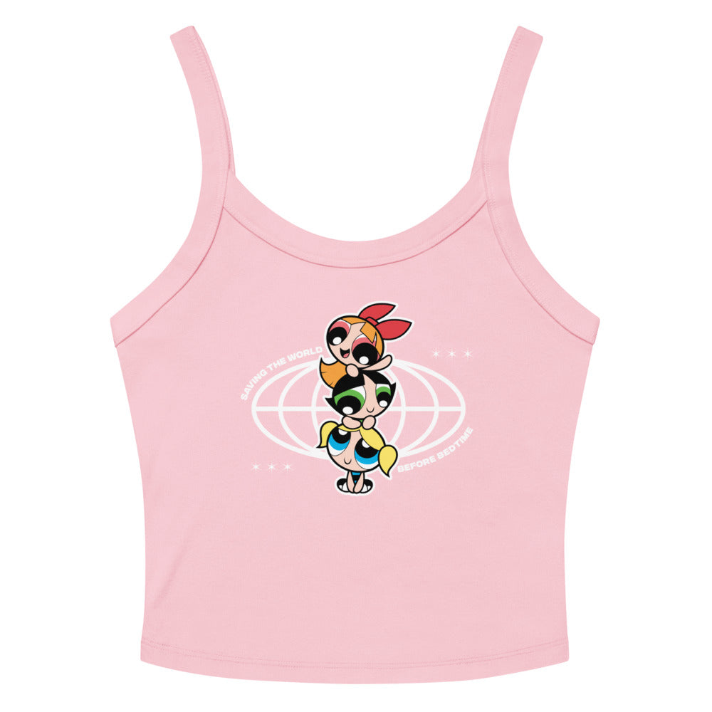 The Powerpuff Girls Saving The World Women's Micro Rib Tank Top