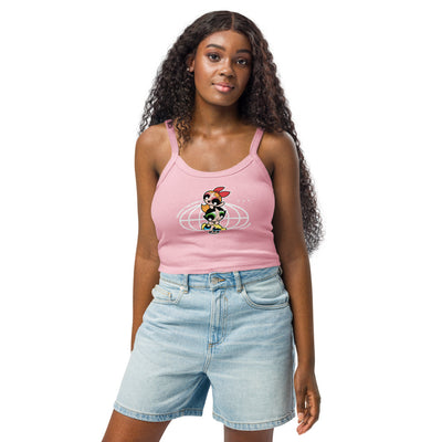 The Powerpuff Girls Saving The World Women's Micro Rib Tank Top