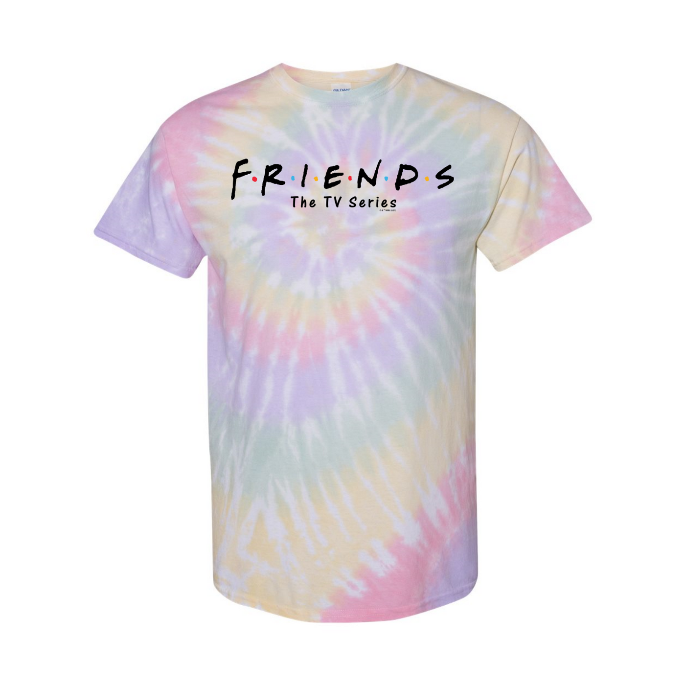 Friends Logo Multi-Color Spiral Tie-Dyed T-Shirt