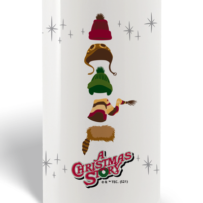 A Christmas Story Hat Logo 20 oz Screw Top Water Bottle with Straw