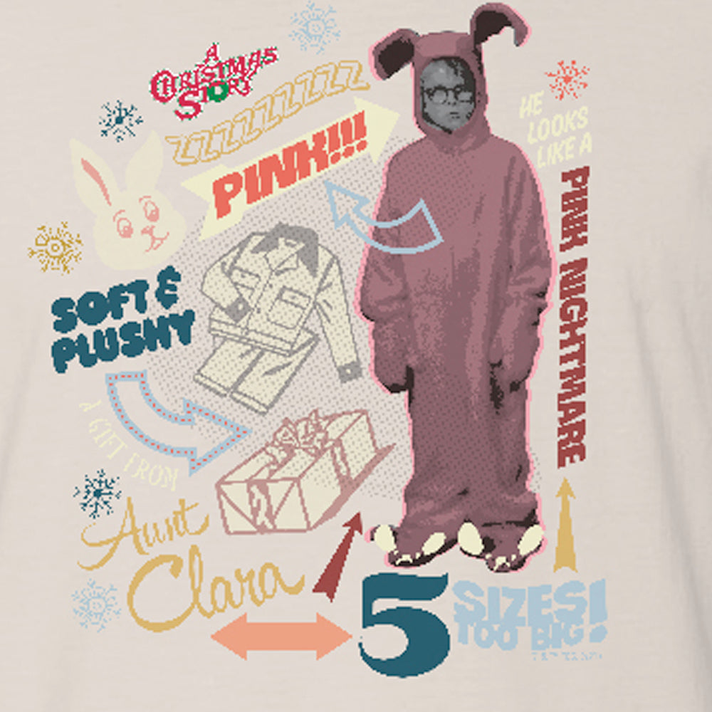 A Christmas Story Pink Nightmare Adult Short Sleeve T-Shirt