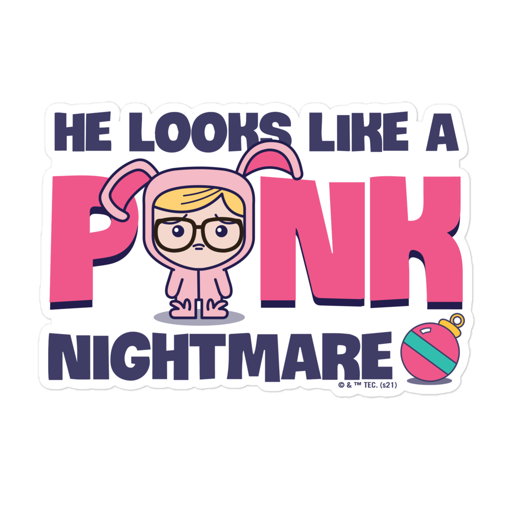A Christmas Story Pink Nightmare Die Cut Sticker