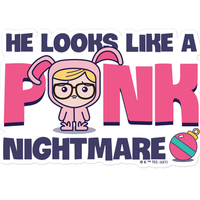 A Christmas Story Pink Nightmare Die Cut Sticker