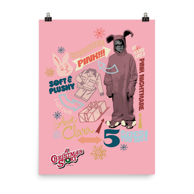 A Christmas Story Pink Nightmare Pattern Premium Poster