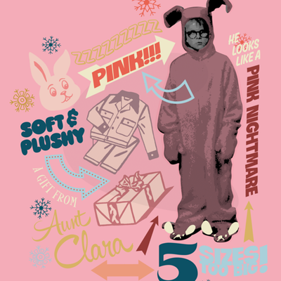 A Christmas Story Pink Nightmare Pattern Premium Poster