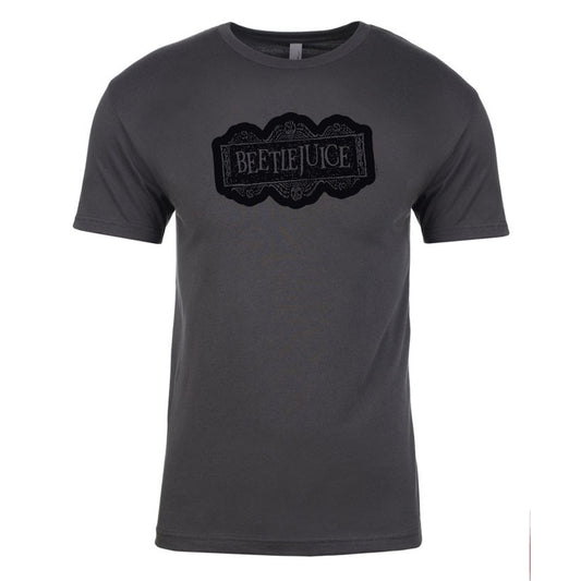 Beetlejuice logo adult short sleeve t-shirt - charcoal
