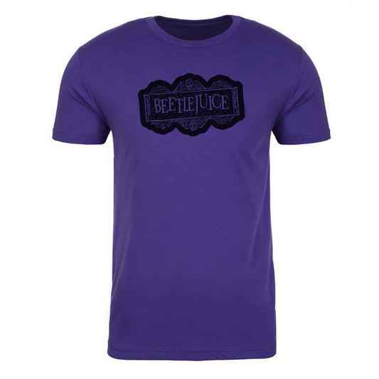 Beetlejuice logo adult short sleeve t-shirt - purple