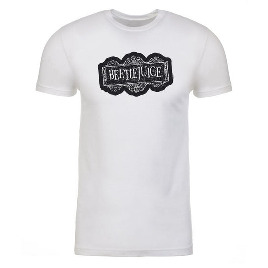 Beetlejuice logo adult short sleeve t-shirt - white
